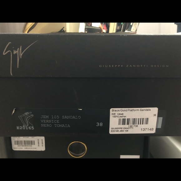 Giuseppe Zanotti Design Black/Gold Platform Sandal - Picture 3 of 4